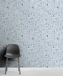 The Wall Chronicles House Wallpaper- Multicolor
