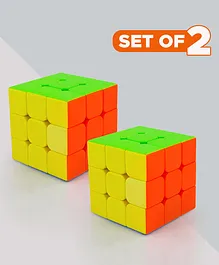 NHR Puzzle Cube Toy Magic Cube Puzzle Cube Brainstorming  Square - Multicolor (Set Of 2)