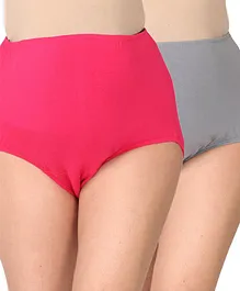 Morph Pack Of 2 Solid Maternity Post Delivery Period Panties - Grey Dark Pink