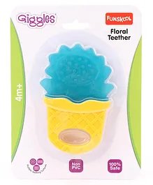 Giggles Floral Teether - Yellow Blue