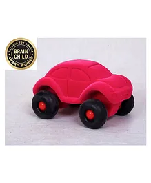 RUBBABU Natural Rubber People's Car Push & Go Toy- Pink