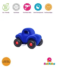 RUBBABU Natural Rubber Wholedout Car Push & Go Toy- Blue
