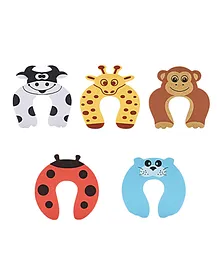 AHC Animal Shape Kids  Safety Door Stopper Pack of 5 - Multicolour