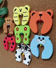 AHC Animal Shape Kids Safety Door Guard Stopper Pack of 7 - Multicolour