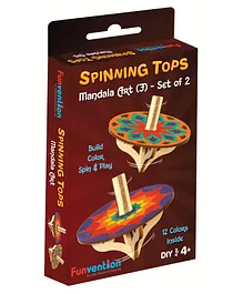 Funvention DIY Spinning Tops Mandala Art F Set of 2 - Multicolour
