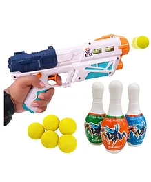 Toyshine 2 in 1 Water and Foam Blaster Dynamite Gun Toy, Safe and Long Range 6 Foam Balls Target Game- White