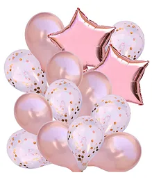 Toyshine Rose Gold Balloon Set of 20 Confetti and Latex Balloon Foil - Pink