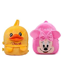 PROERA Minnie & Duck Kids School Bag Soft Cartoon Plush Bag Pack of 2 - 11 inches