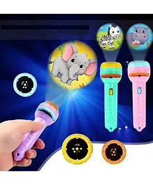 VParents Projector Flashlight Torch with 3 Reels 24 Pattern Space Animal & Foods - (Colour & Design May Vary)