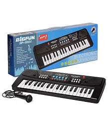 NEGOCIO  37 Keys Piano Keyboard for Beginners Musical Toy with Microphone - Black