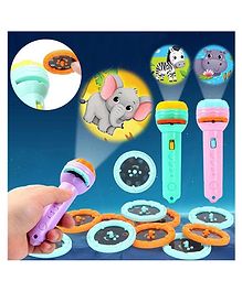 Negocio Projector Flashlight Torch With 3 Reels 24 Pattern Space Animal & Foods (Colour May Vary)