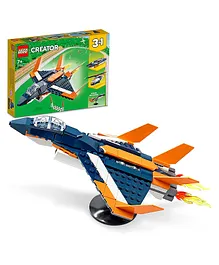LEGO Creator 3 In 1 Supersonic 31126 Toy Jet Building Kit Blue - 215 Pieces