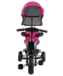 JoyRide Stalwart Plug N Play Tricycle With Safety Harness Parental Handle & Removable Canopy  - Pink