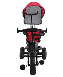 JoyRide Stroller Tricycle with Canopy and Parental Adjust Push Handle for Kids Red