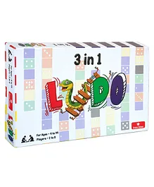 Folks Work Ludo 3 in 1 Assorted Colours