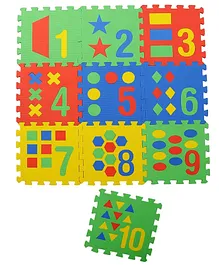 Muren Alpha Numeric Puzzle Mats - 10 Pieces (Random Colors)