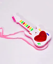 Kids Mandi Musical Mini Guitar Toy with Musical Rhymes Sound and 3D Light Battery Operated Musical Instruments - Multicolour
