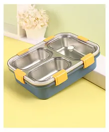 Yamama 3 Grid Insulated Stainless Steel Lunch Box - Dark Blue