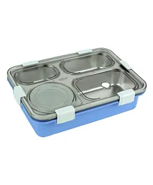 Yamama 4 Grid Insulated Stainless Steel Lunch Box With Separate Bowl With Lid - Light Blue
