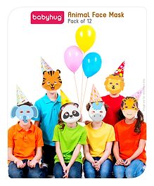 Babyhug Animal Face Mask- 12 Pieces