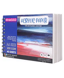 Drawguud Wiro 300 GSM A6 Size Pastel Toned Sheets - 40 Sheets