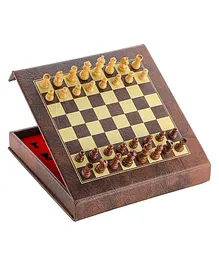 Spartan Kids Magnetic Chess Board Set with Magnetic Pieces - Brown