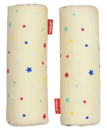 Rabitat Anti-Roll Bolster Love u too the moon Print Pack of 2 - White