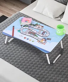 Small Foldable Study Cum Activity Table Race Trace Gaming Theme - Blue