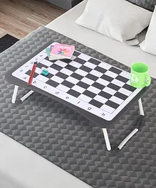 Small Foldable Study  Cum Activity Table Chess Board Theme - Black N white