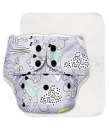SuperBottoms Basic Adjustable Washable & Reusable Cloth Diaper With Dry Feel Cotton Pad For Babies For Day Time Use Airplane- Multicolor