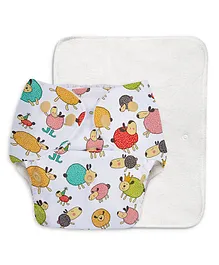BASIC Cloth Diaper with New Quick Dry UltraThin Pads Trimmer Stays Dry & Lasts Up To 3Hrs - Multicolour