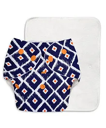 BASIC Cloth Diaper with New Quick Dry UltraThin Pads Trimmer Stays Dry & Lasts up to 3Hrs - Blue