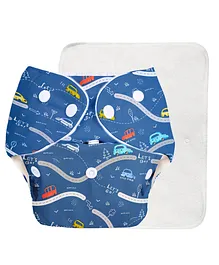 BASIC Reusable Cloth Diaper with New Quick Dry UltraThin Insert - Royal Blue