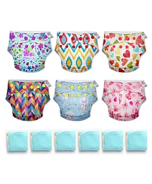 SuperBottoms Cloth Diapers For Babies Value Freesize UNO New Version Combo Pack of 6- Multicolor