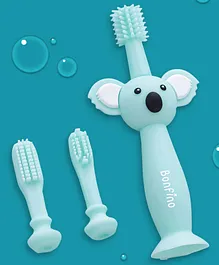 Bonfino Silicone Toothbrush With Training Heads- Green