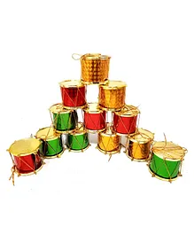 AMFIN Drum Decoration for Christmas Tree Decoration Items Christmas Gift Decor Pack of 12- Multicolor
