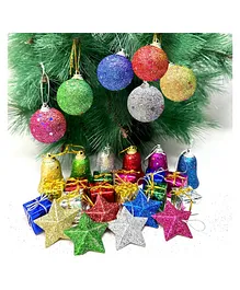 AMFIN Christmas Tree Decoration Items Merry Christmas Tree Combo Ornaments-  Pack of 30
