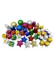 AMFIN Christmas Tree Decoration Items Merry Christmas Tree Combo Ornaments - Pack of 42