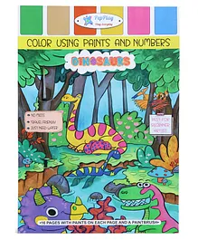PepPlay Dinosaurs Colouring Book Colour Using Paints and Numbers - Multicolor