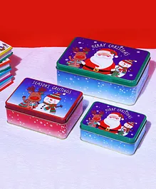 A Vintage Affair Seasons Greetings Rectangle Storage Box Set of 3 - Blue