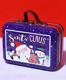A Vintage Affair Santa Claus Trunk Box - Blue
