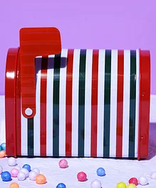 Christmas Stripes Mini Post Box - Red