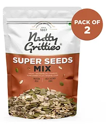 Nutty Gritties Super Seeds Mix Roasted Flax Chia Sesame Sunflower Watermelon Pumpkin Seeds Mixed Seeds Pack Of 2 - 200 g Each