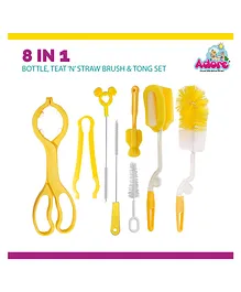 Adore Baby Bottle Cleaning Brush Kit Pack of 8 - ( Colour May Vary )