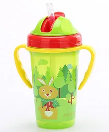 Adore Kiddo! Straw Training Sipper With Handle - Retractable Straw Green -  400 ml