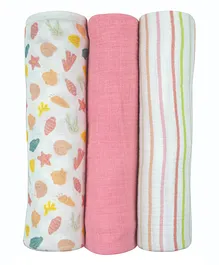 TIDY SLEEP 100% Cotton Muslin Swaddle Wrapper - Pack of 3