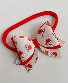 All Cute Things Christmas  Santa Theme Bow  Headband - Red & White