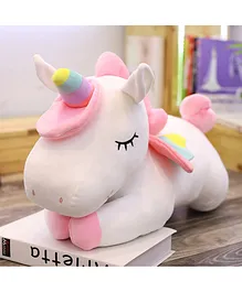 Shri Toys Unicorn Stuffed Plush Toy White Pink - Length 55 cm