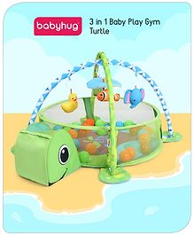 Babyhug 3 in 1 Baby Play Gym Turtle - Green