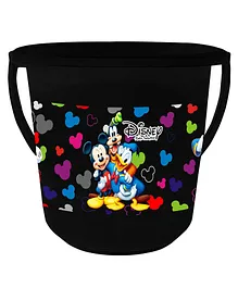 Kuber Industries Disney Mickey Mouse Print Multipurpose Plastic Bucket 16 Liters - Black
